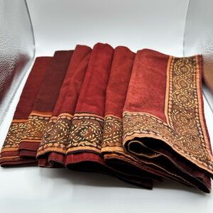 NEW! Set of 6 elegant red and gold fair trade  napkins